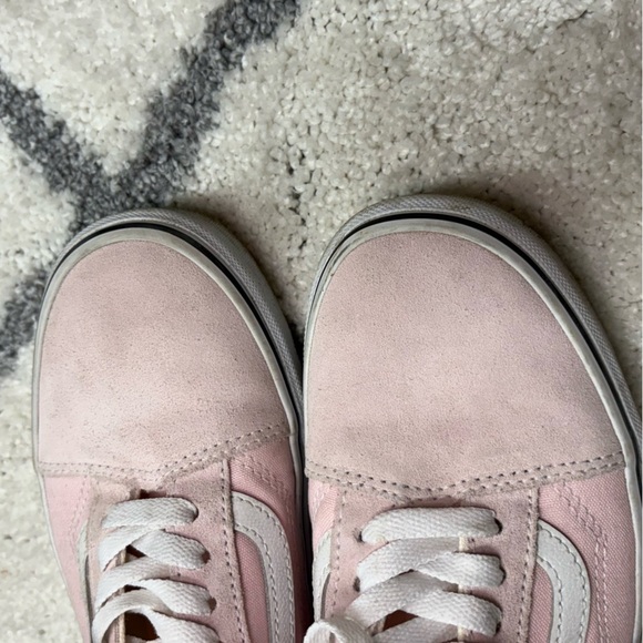 Vans Old Skool Shoes Pink Suede Classic Low Top Sneakers Blushing White - Picture 6 of 12